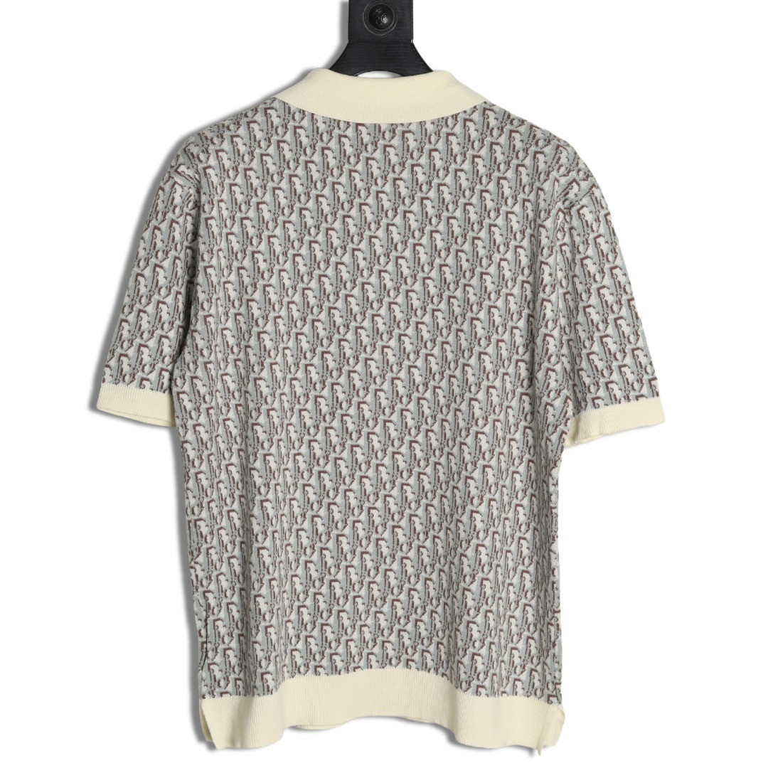 D*or knitting short-sleeved polo shirt