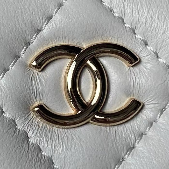 Ch*el gold chain with makeup mirror lamb leather square box shoulder bag women