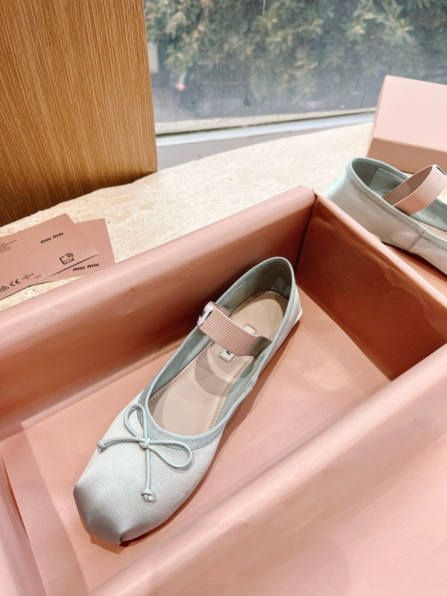 UA Miu Miu Satin Ballerinas