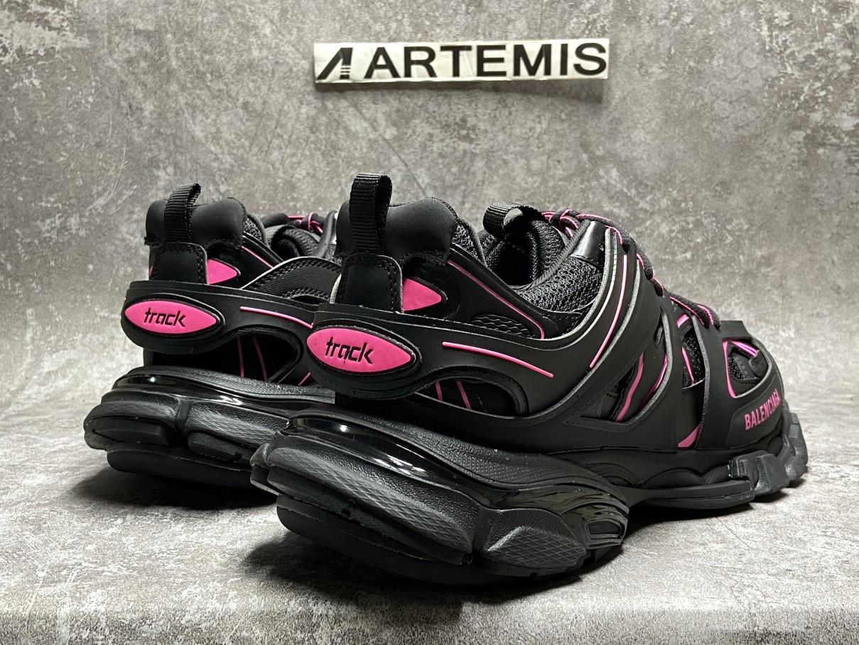 Balenciga Track Black and Neon Pink