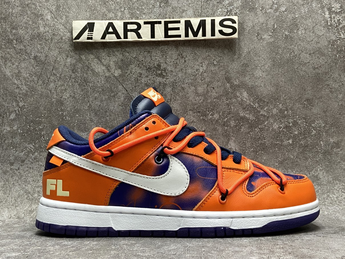 OFF WHITE x Nike Dunk Low x FL Orange Navy Blue White