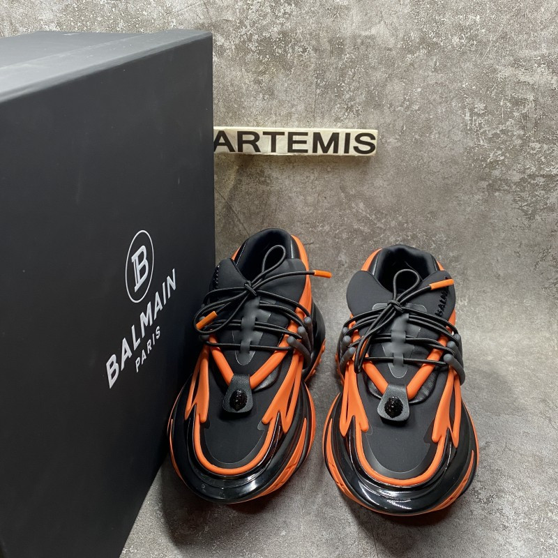 Balmain Neoprene And Leather Unicorn Low Top Sneakers