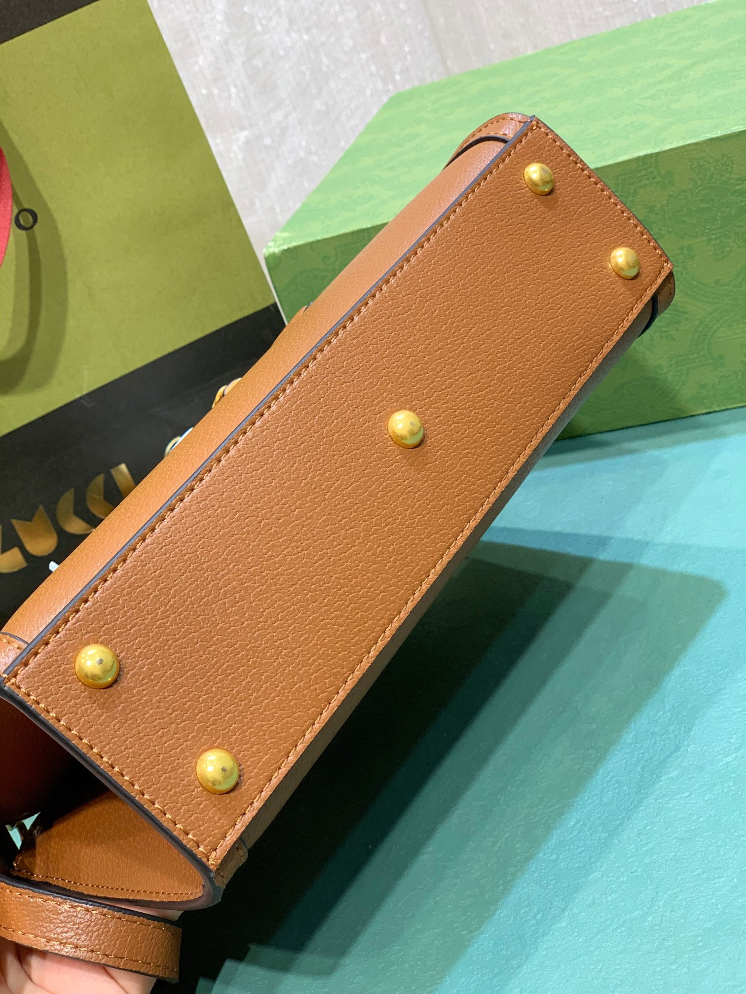 G*u*i diana small shoulder bag brown 25w x 16h x 9d cm