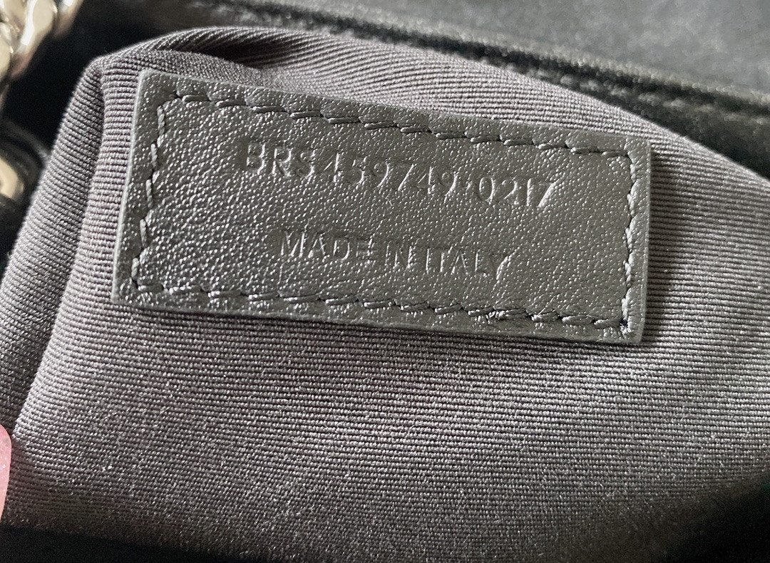 Y*L loulou medium in quilted leather black silver 12.5 x 8.6 x 3.5 inches