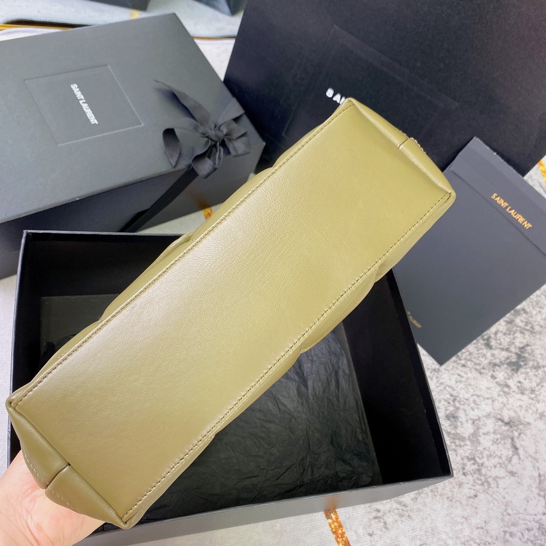 Y*L puffer small in nappa leather dark green 11.4 x 6.6 x 4.3 inches