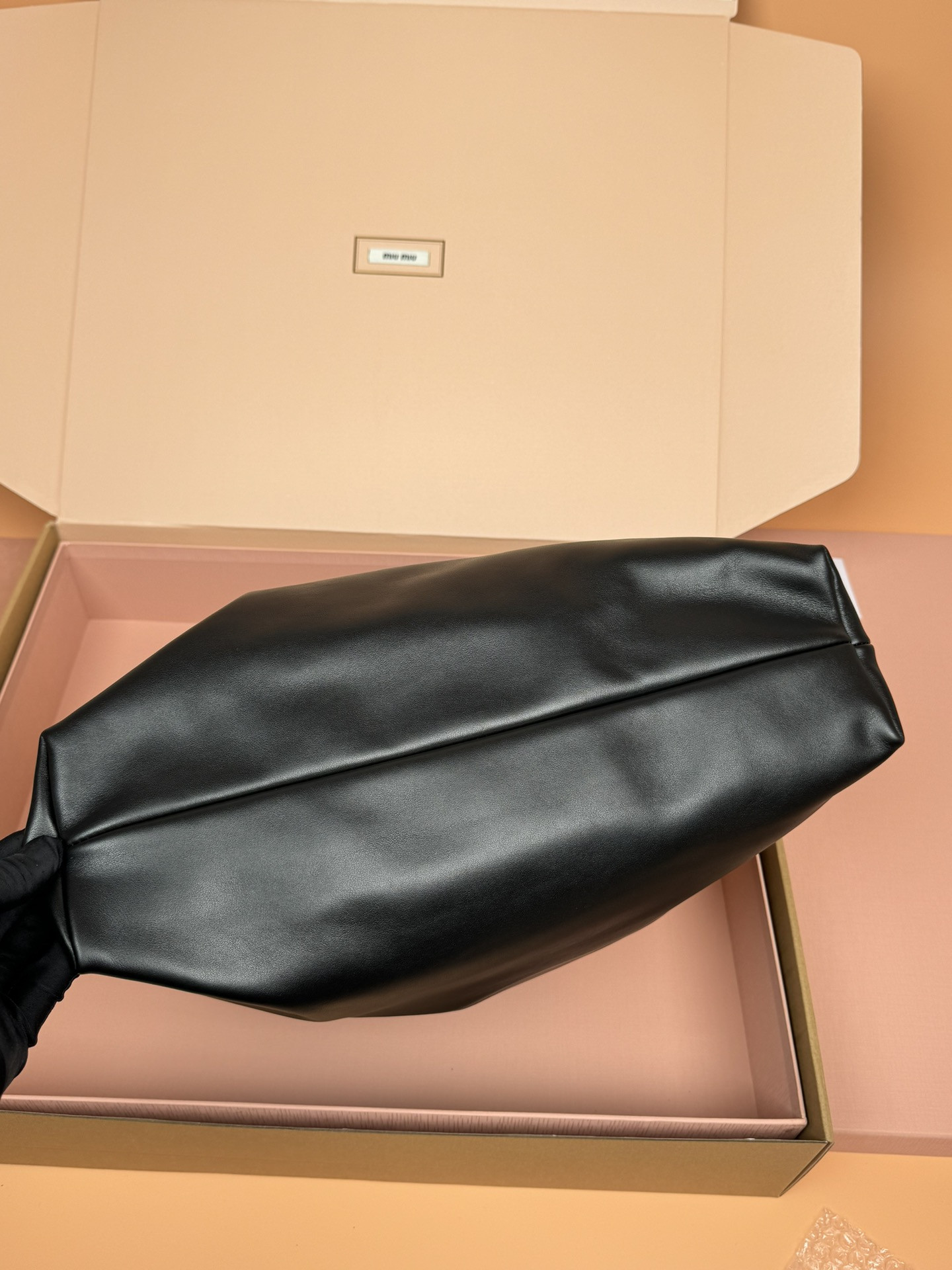 Miu Miu Leather Hobo Bag  41×46×11cm